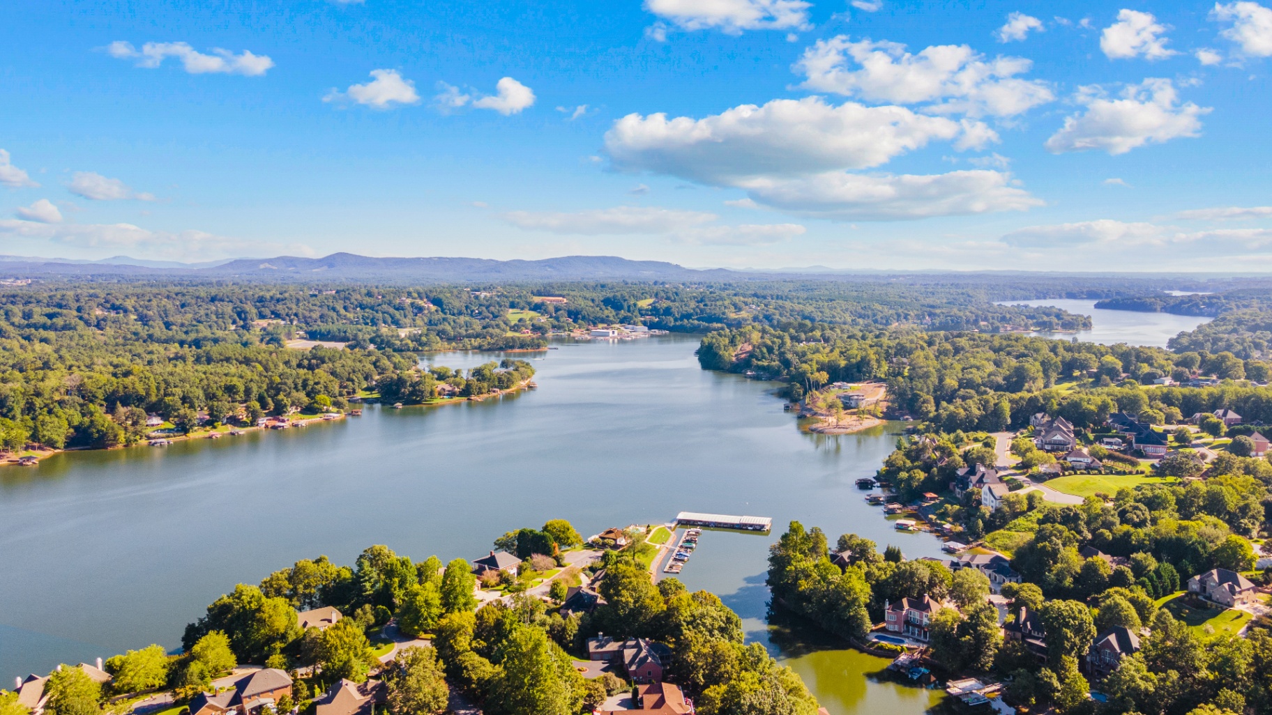 Lake Hickory and the surrounding area from above